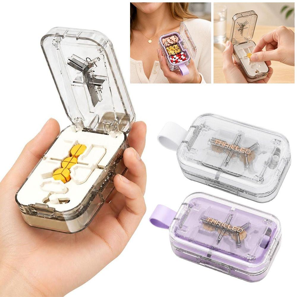 Dust-proof Quartering Pill Cutter Multi Grids Pill Cutter Splitter for Home&Travel