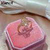 Kinel Luxury Crystal Flower Rings For Women Zircon Rose Gold Jewelry