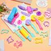 22 Pcs Children's Colored Mud Noodle Machine Pieces Set Animal Molds Toys Mini Clay Plastic Tool Kit Miss