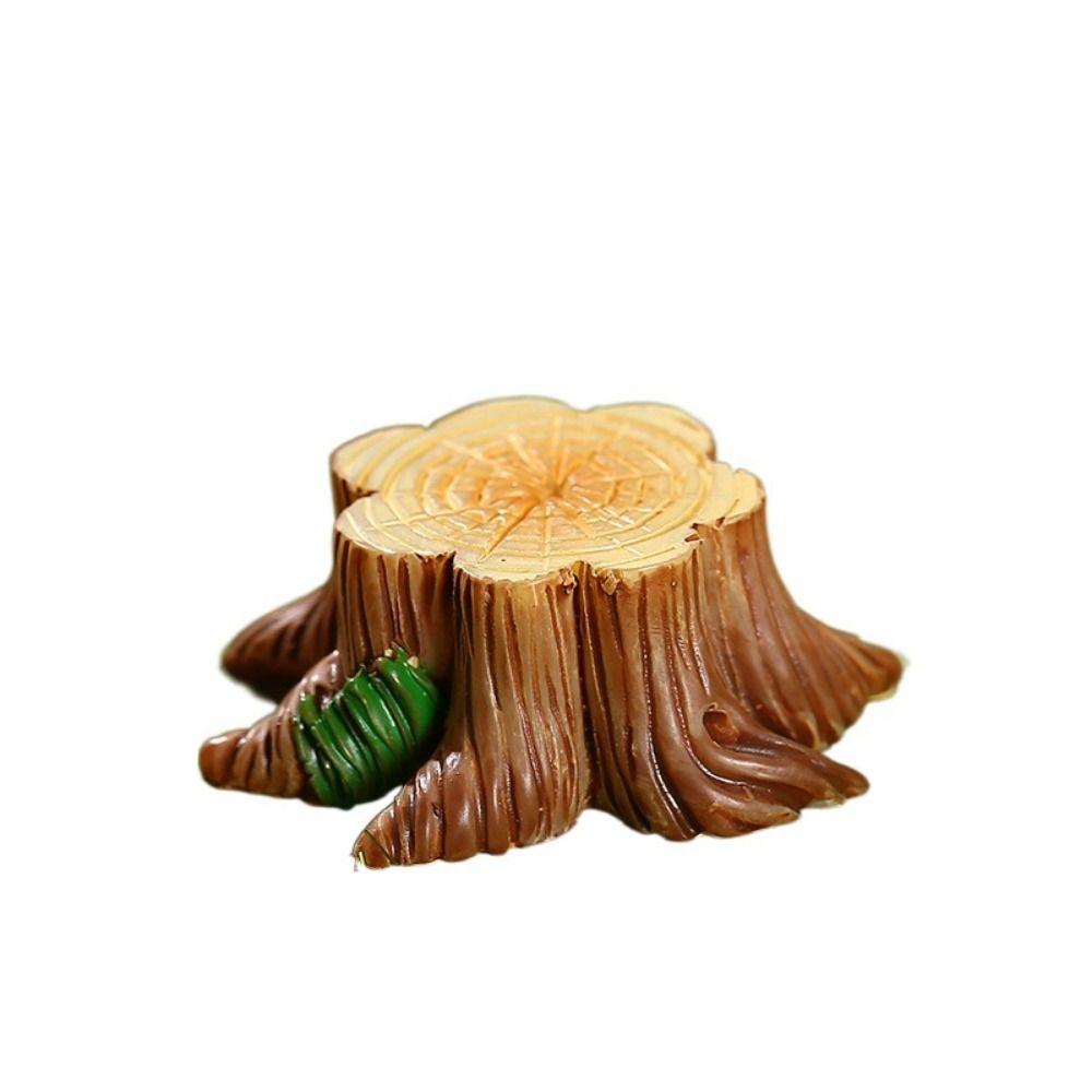 Creative Cute Simulation Tree Stump Cartoon DIY Resin Small Tree Stump Tree Stump Shape Tree Stump Ornaments Courtyard