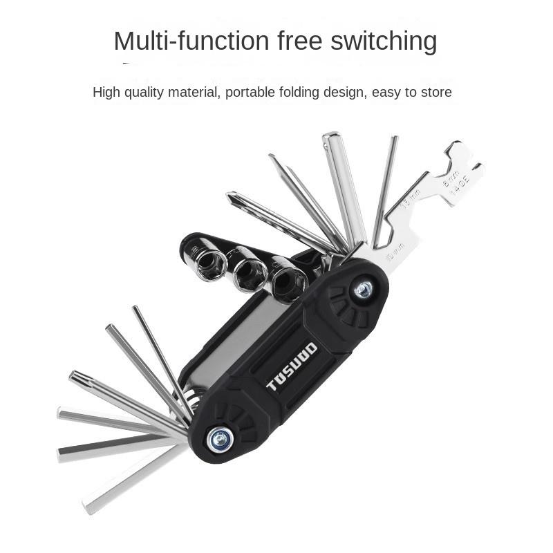 TOSUOD Lightweight Bicycle Repair Tool Hexagon ScrewdriverSuit with Wrench Socket Shop Tools Accessories