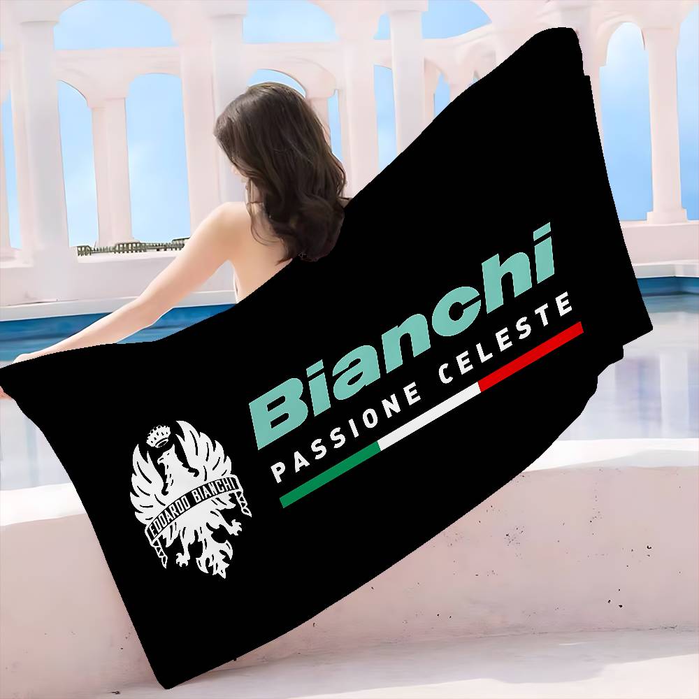 B-BianchiS Bike Logo Beach Towel Colorful Bath Towels for Girl Microfiber Quick Dry Sand Free Beach Yoga Spa Gym Pool