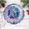 Enchanting Owl Wind Chime for Outdoor Decor Celestial Night Sky Floral Design Perfect for Patio Garden Balcony Holiday