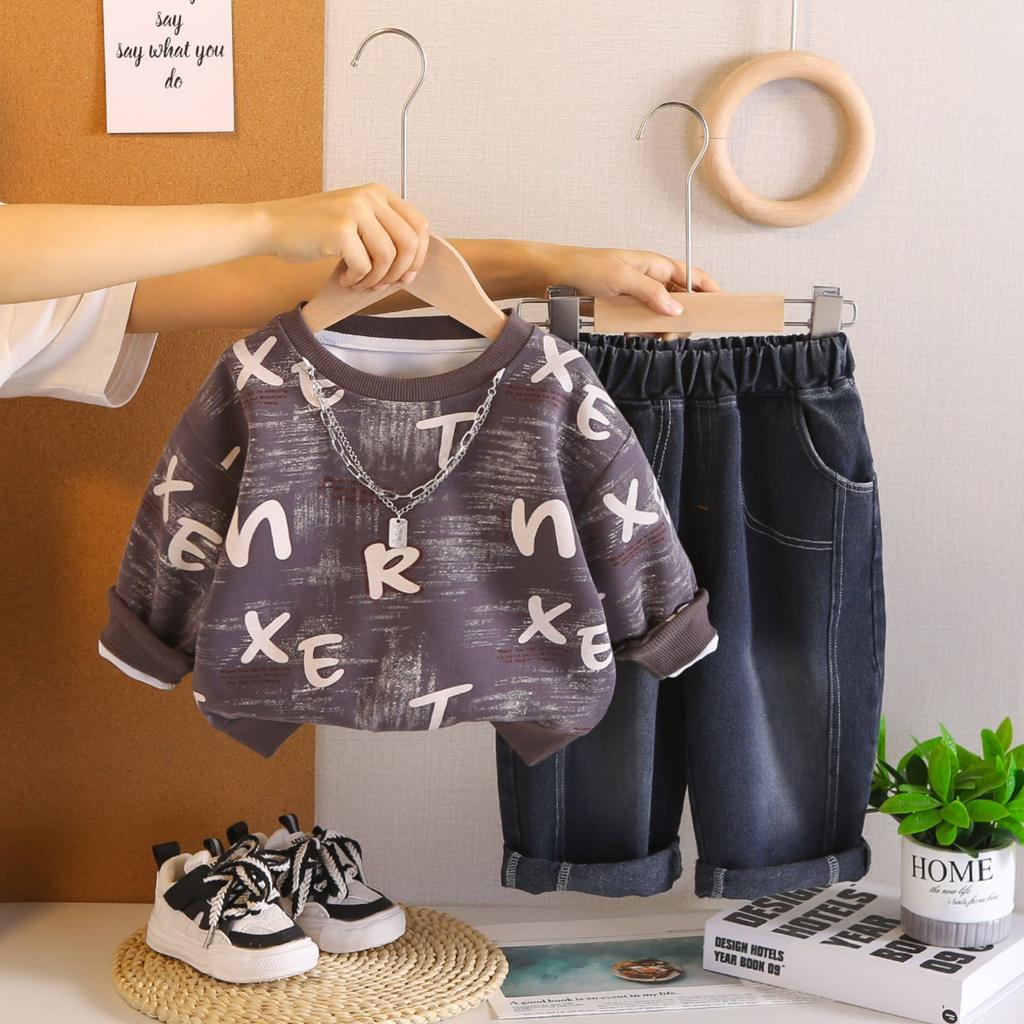 Детский повседневный комплект с длинным рукавом, удобные наряды для повседневной носки