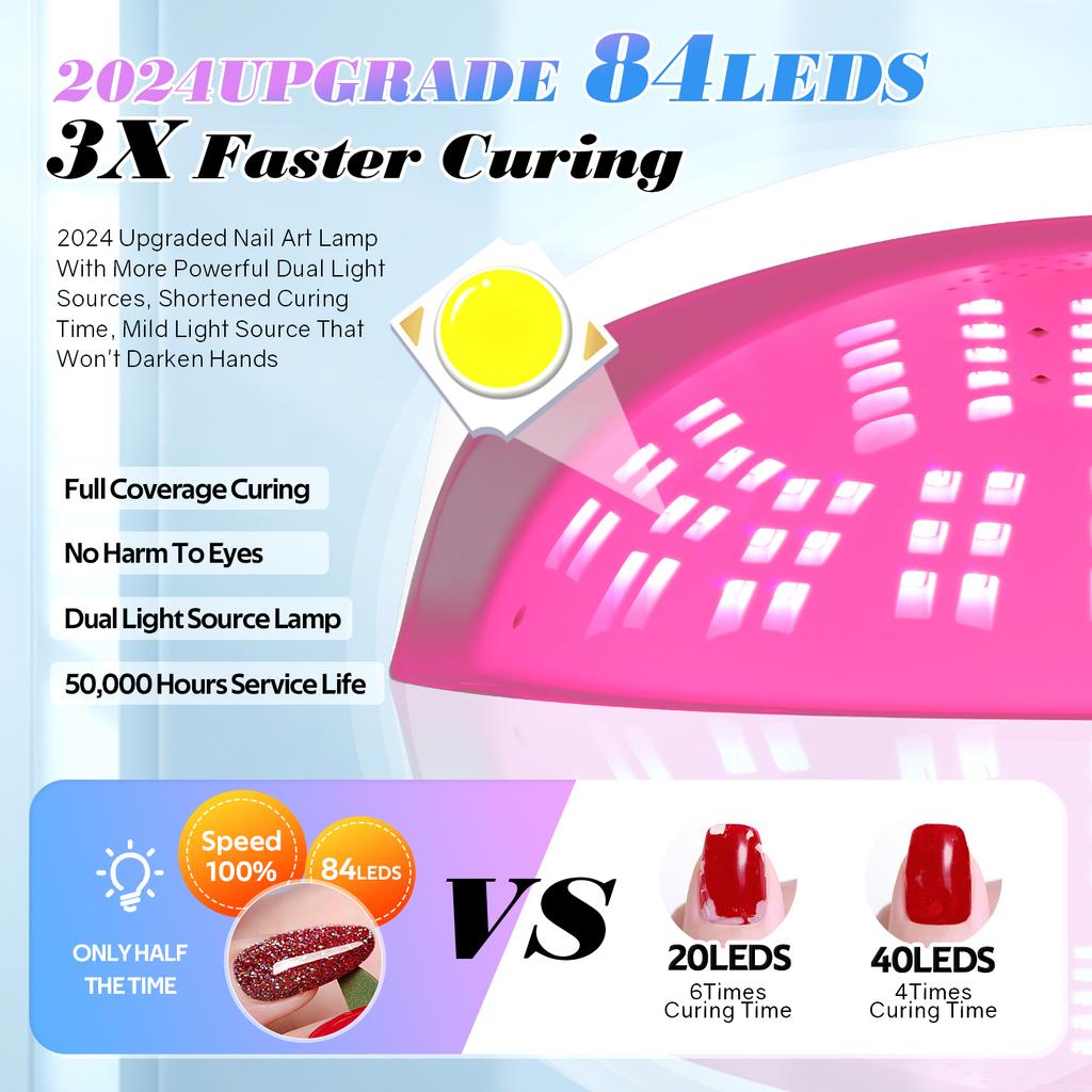 380W 84LEDS Powerful UV LED Nail Dryer Nail Lamp For Curing All Gel Nail Polish Professional Lamp Light Manicure Equipment