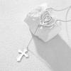 Heart Virgin Mary Cross Y Lariat Necklace Stainless Steel Religious Our Lady Pendant Necklace Christian Faith Jewelry Gift