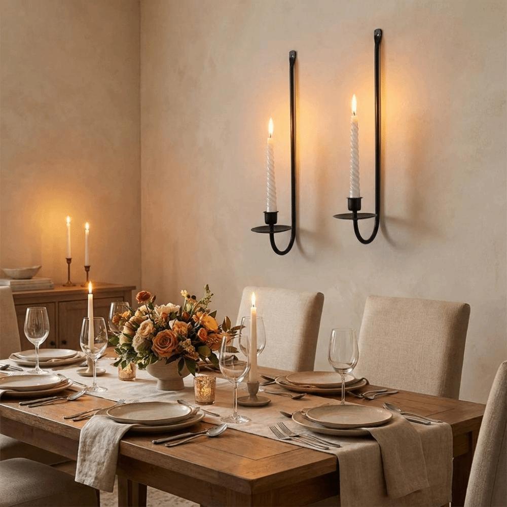 L-Shape Candlestick Holder Minimalism Metal Candle Sconce Party Prop Candle Stand Wedding Party