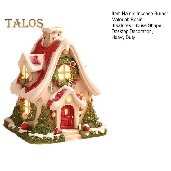 Christmas Snow House Incense Burner Winter House Incense Cone Holder Xmas Party Desktop Decoration Ornament Holiday Gift