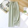 2025 Spring/Summer New Couple Sleeper Pants 100% Cotton Gauze Couple Pants Thin Simple Checkered Home Pants Cute Bottoms