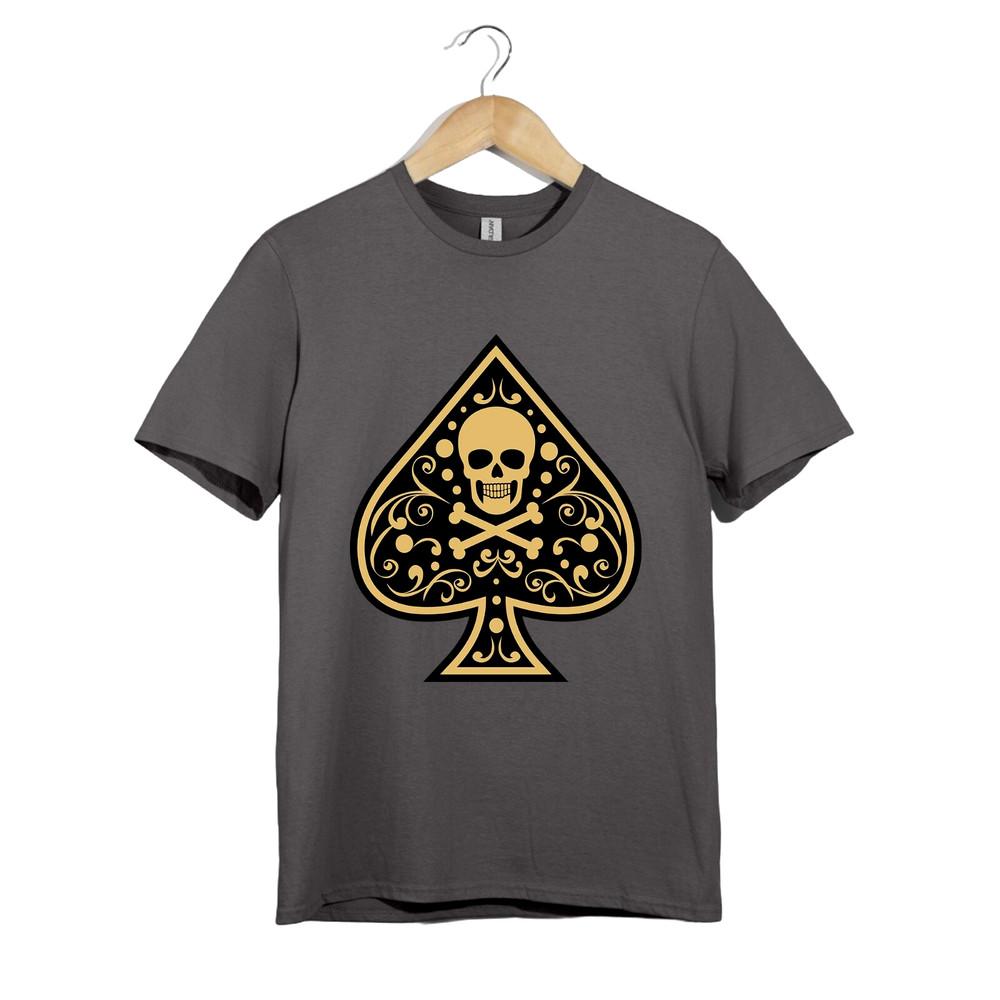 Gothic Biker T Shirt Unisex Ace Of Spades Skull Poker Casino Tattoo Art Gift tee