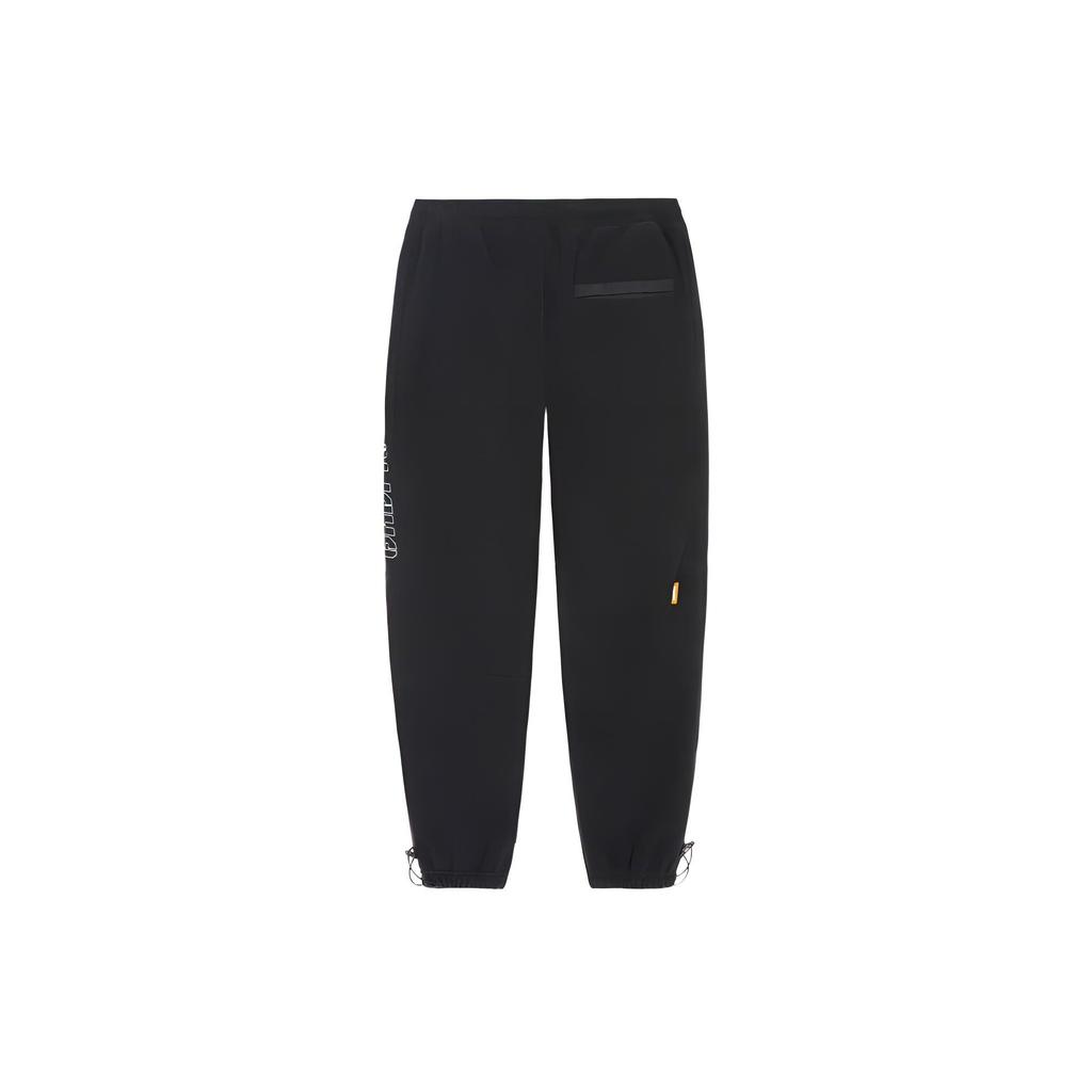 Штаны мужские спортивные Li Ning Badfive с буквенным принтом, однотонные, свободные, теплые, с манжетами, длинные, черные AKLR733-4
