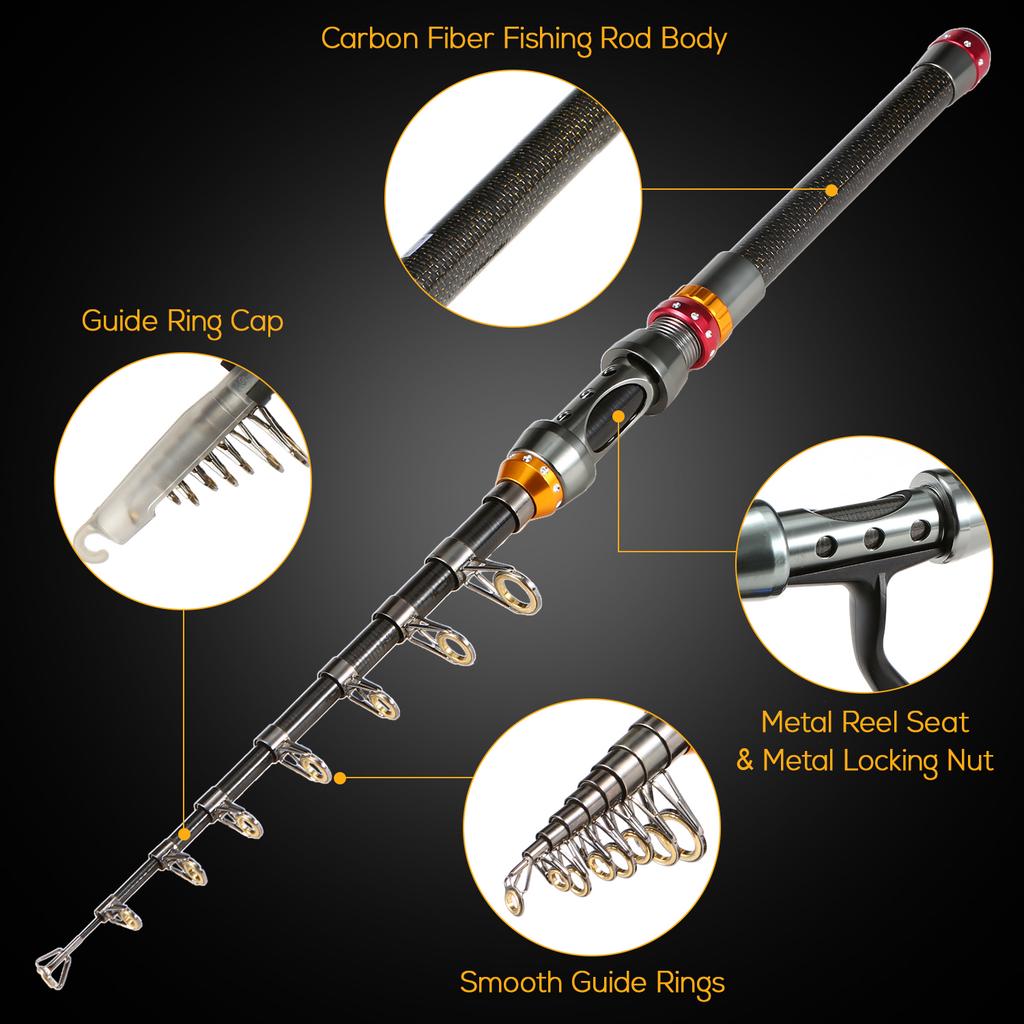 Портативный набор приманок, спиннинговая катушка, комбинированная удочка, полный комплект, телескопическая удочка с удочкой