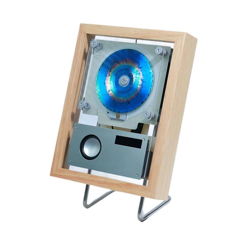 Tech Music Frame CD Player-Dynamic Art Display With Wall-Mounted Bluetooth Speaker, LED Lighting, And Built-In Sound System