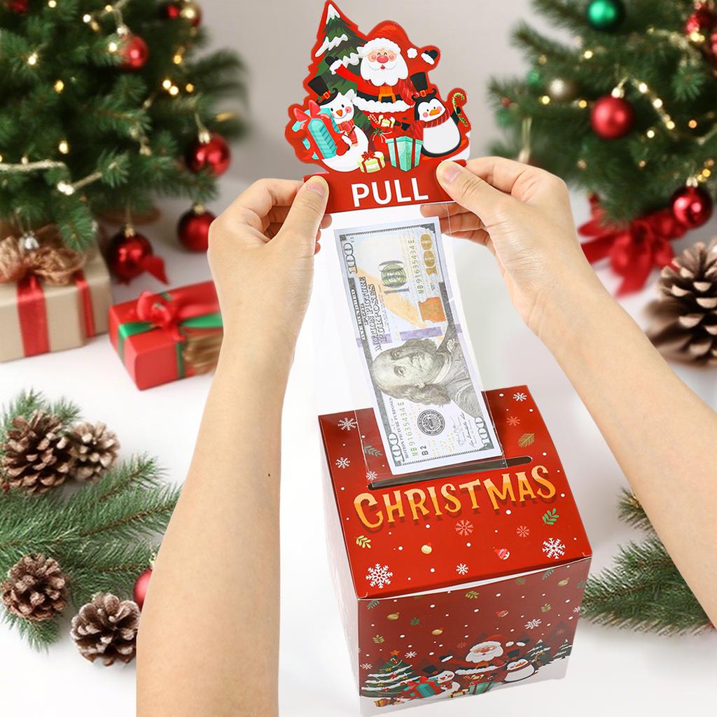 Рождественская копилка Украшения «С Рождеством» для дома 2026 Navidad Санта-Клаус Ящик для вытягивания денег Рождественское украшение Новогодний подарок 2026