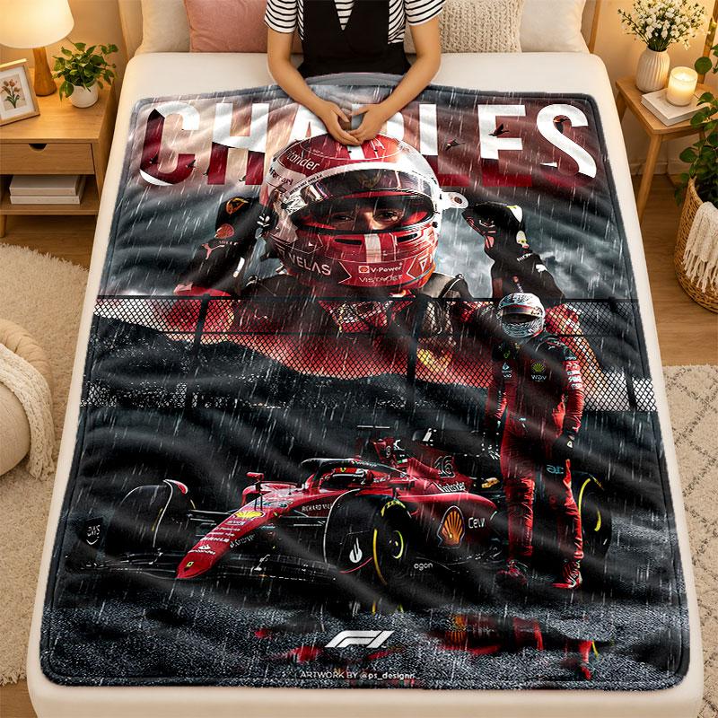 Flannel BlanketCharles Leclerc Warm Soft Throw Blanket for Indoor Sofa Bed Living Room Use