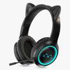 BH-300 Светящиеся беспроводные Bluetooth-наушники с кошачьими ушками и микрофоном для прямых трансляций