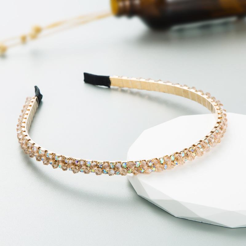 Women's Light Luxury Drill Hoop Premium Rhinestone Hairband Fine Edge Headwear