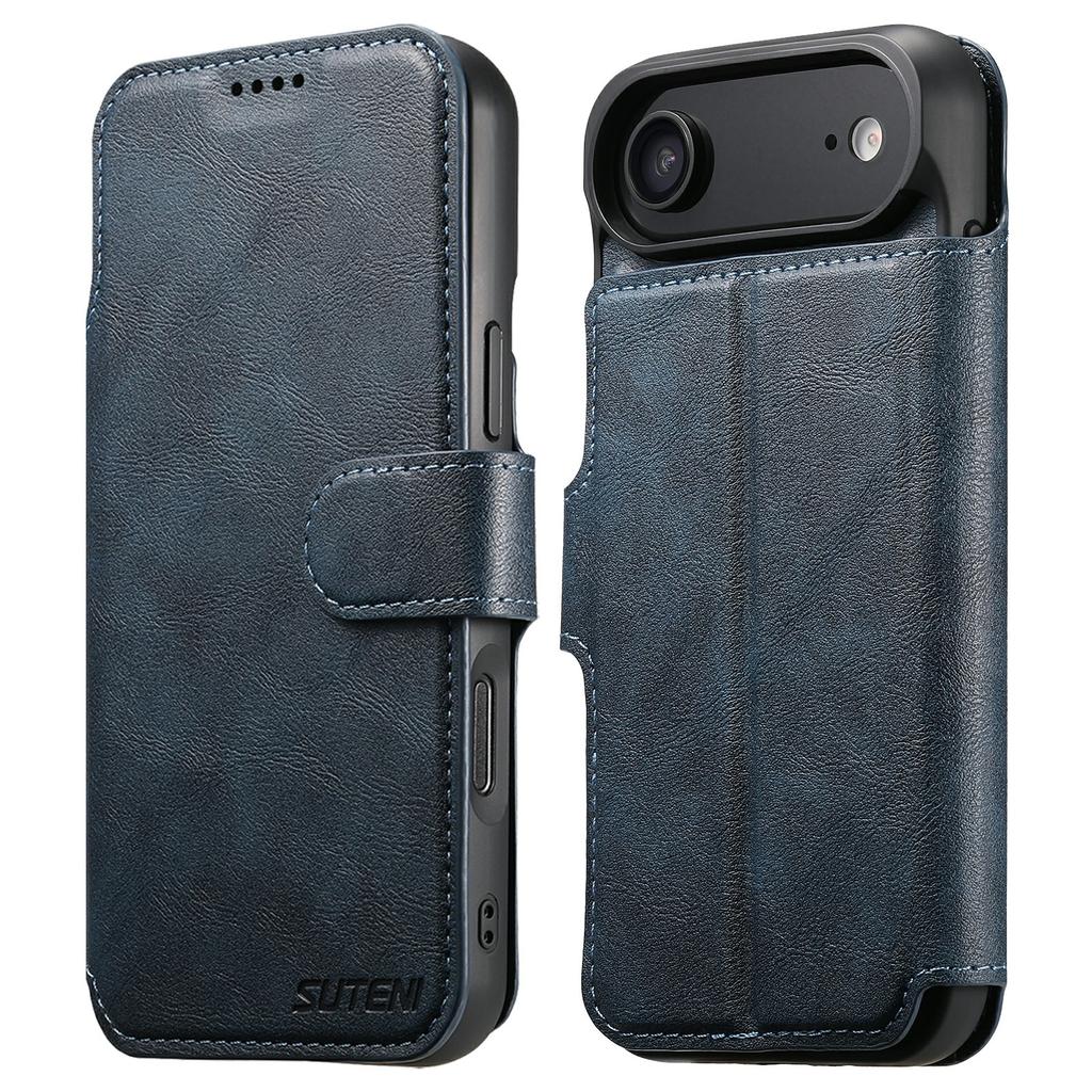 SUTENI Q-05 For iPhone 17 Air Wallet Case 2 in 1 Detachable Leather Flip Phone Cover with Stand