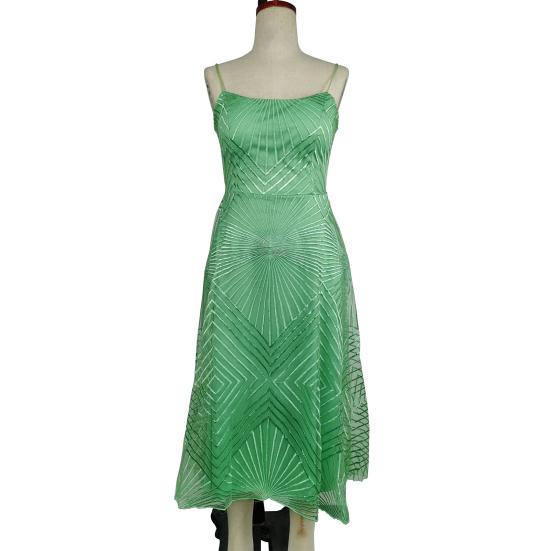 Вечернее платье с V-образным вырезом, А-силуэта, узкое, с высокой талией, на бретельках, платье-комбинация без рукавов и вышивкой для выпускного вечера