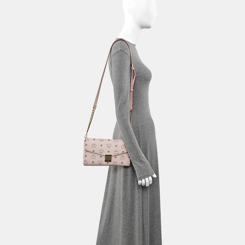[Pre-Owned] Millie Visetos Classic Monogram Flap Lock Crossbody Bag - Good #1142FTE