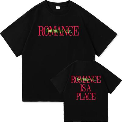 Футболка Fontaines D.C.Romance в современном мире Мужская женская одежда Футболка Харадзюку Унисекс Высокое качество Топы Футболки Рубашки