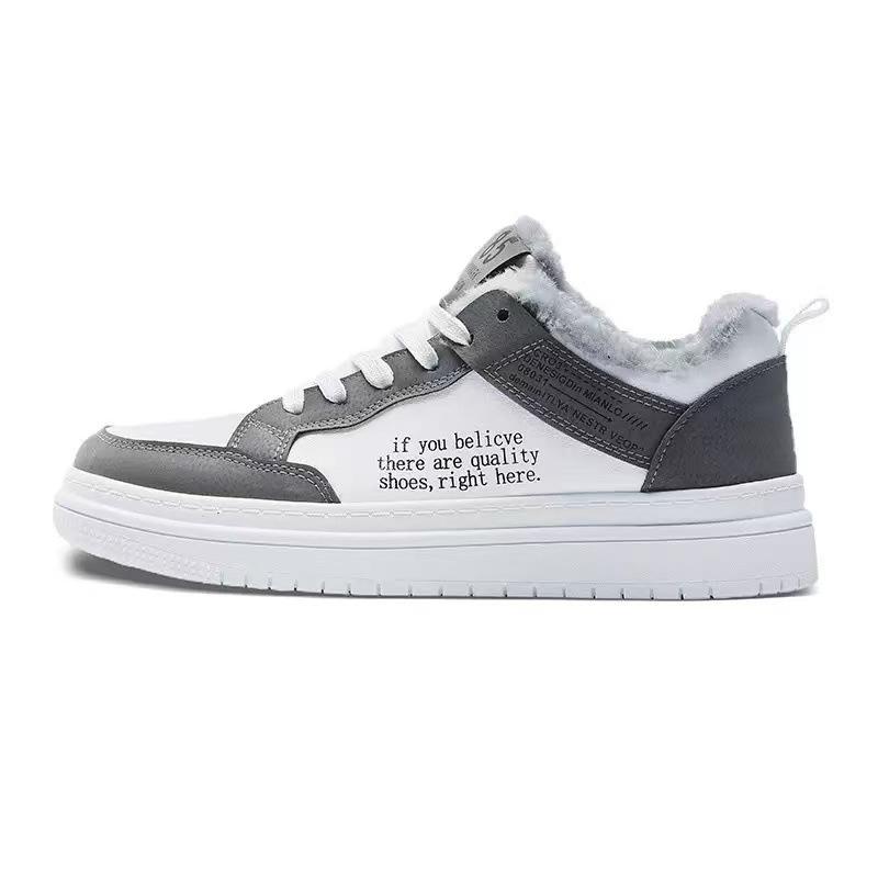 Новые флисовые кеды на осень и зиму, молодежные повседневные флисовые утолщенные универсальные студенческие спортивные кеды