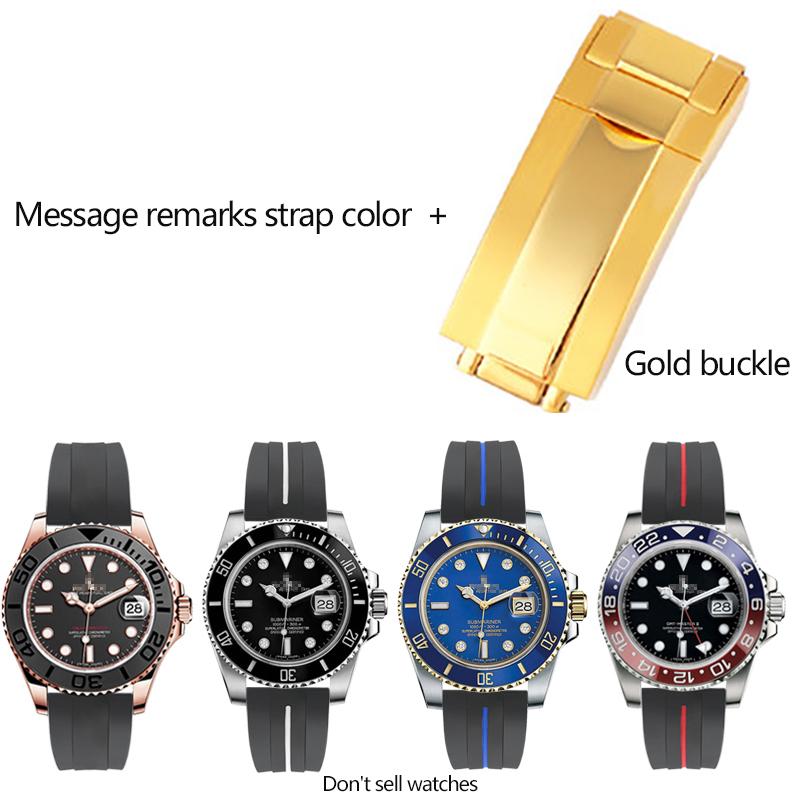 Резиновый ремешок для часов Seiko Tudor Citizen с пряжкой из нержавеющей стали, водонепроницаемый браслет для часов 20 мм 21 мм черный синий