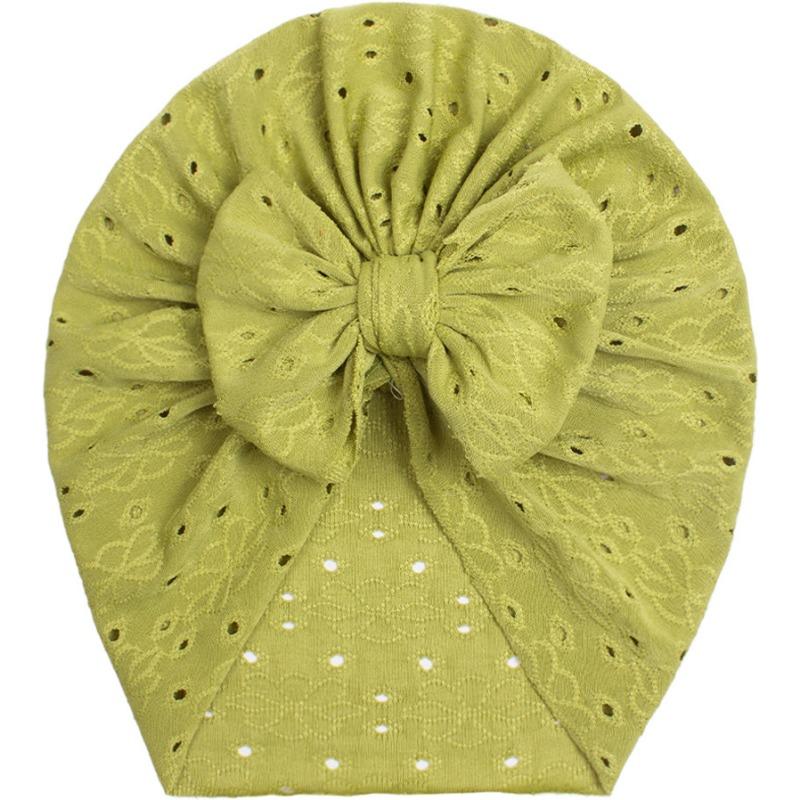 New Baby Jacquard Bow Hat, Children's Breathable Striped Pullover Hat, Baby Hat
