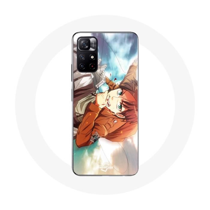 Coque - MANIACASE - Xiaomi Redmi Note 11s 5G - Eren Yeager - Souple - Blanc