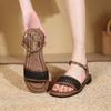 Модные женские сандалии 2025 Лето Плетеные Удобные Противоскользящие Уличные Пляжные Туфли Женские Сандалии на плоской подошве с открытым носком Уличная обувь для отдыха