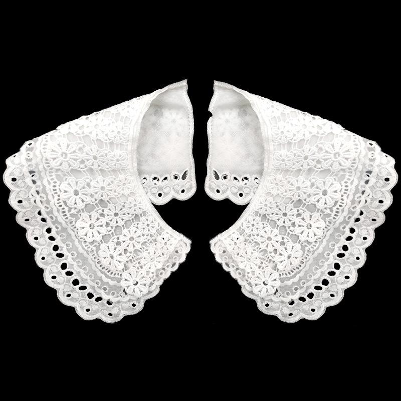 Water-Soluble Lace False Collar, Three-Layer Sewing Diy Lace Accessories, Engraved Hole Embroidery, Opposite Collar, Surrounding Collar.