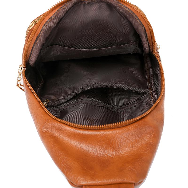 Женская нагрудная сумка, винтажная сумка через плечо из ПУ, многофункциональная сумка через плечо