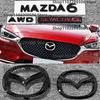 For New Mazda 6 ATENZA glossy black Car Front Grille Hood Rear Trunk Badge Logo Replaced Sticker h5