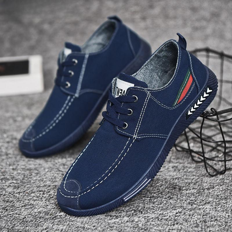 Старая пекинская тканевая обувь. Весенне-летняя дышащая парусиновая обувь с защитой от запаха. Износостойкая повседневная обувь на мягкой подошве. Мужская обувь для папы.