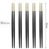 5 Pairs Japanese Korean Chinese Chopsticks Black Gold Stainless Steel Set Tableware Sushi Chopstick Length 22cm Dinnerware