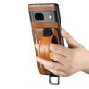SUTENI H13 Кожаный чехол из ПК+ТПУ для Google Pixel 7a, Подставка, Держатель для карт, Задняя крышка телефона с ремешком для руки
