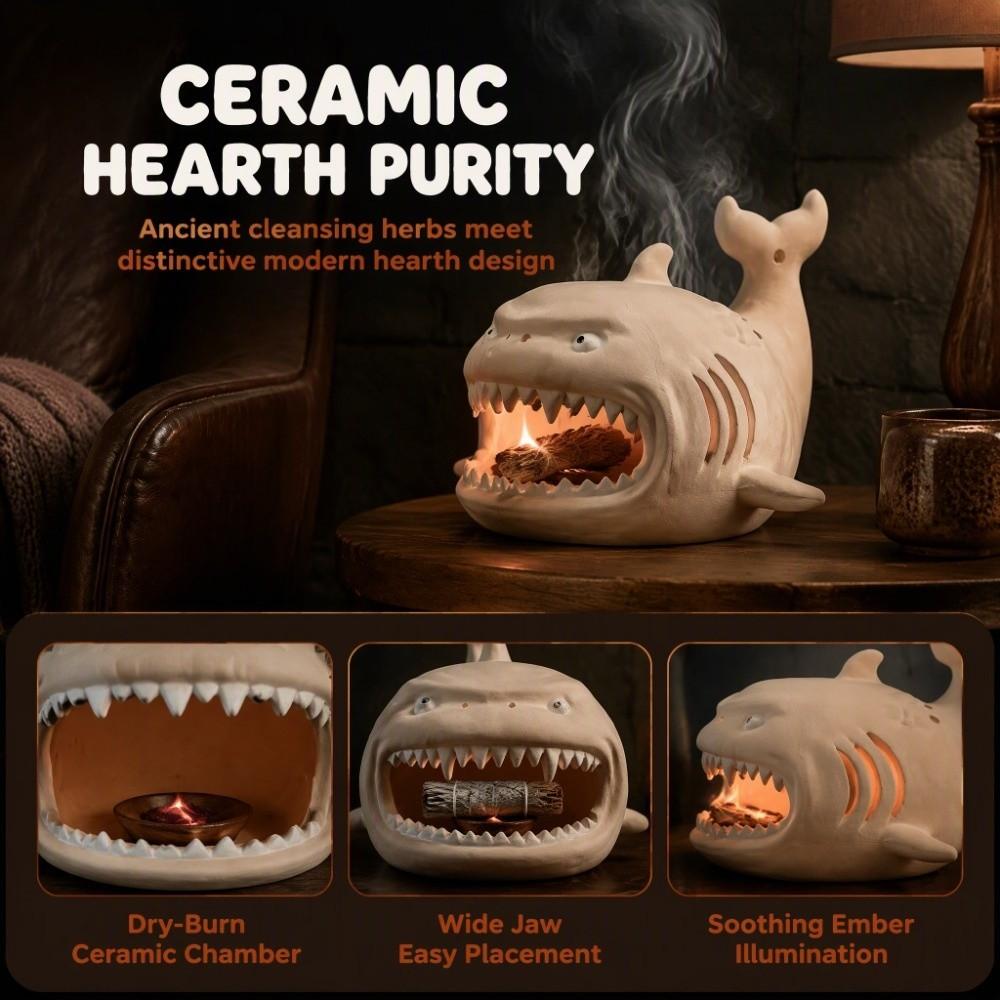 Scalding-Proof Shark Incense Holder Cartoon Shark Decor Creative Incense Box Living Room