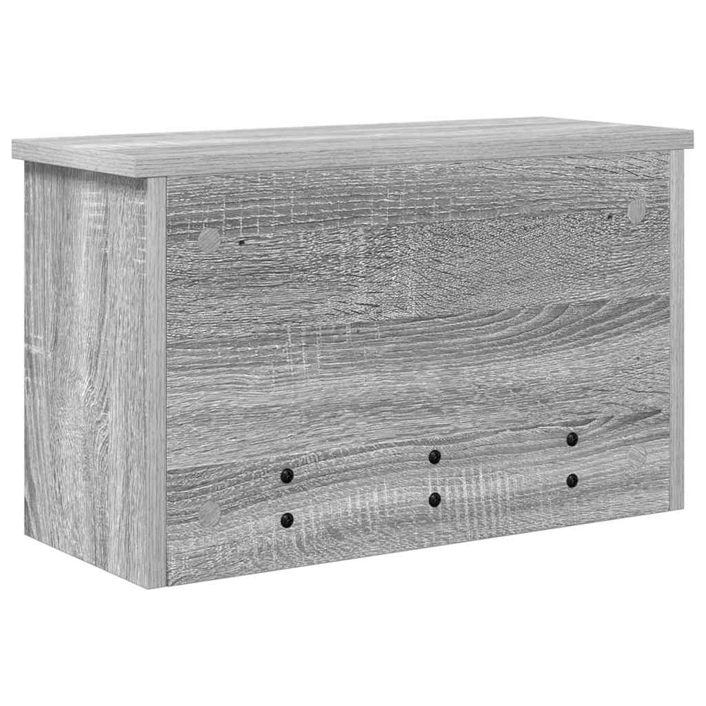 Wall Mounted Nightstand with Door Grey Sonoma 50 x 20 x 30 cm