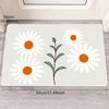 Modern Green Daisy Doormat Orange Center Flower Print Non Slip Entry Rug For Entryway Hallway And Fresh Home Decor