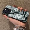 Pink Printed Dollar Bills Phone Case for iPhone 17 16 15 14 13 12 11 16E Series Pro Max Plus Double Layer Protection