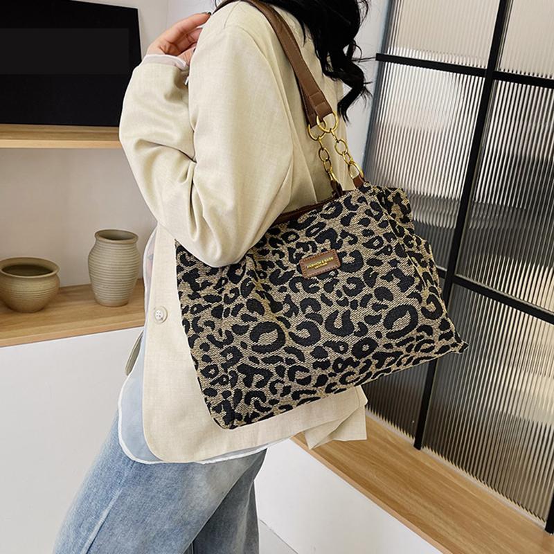 Yogodlns Леопардовый дизайн, модные сумки подмышки, женские универсальные сумки на плечо большой вместимости, женские сумки-тоут для покупок, сумки
