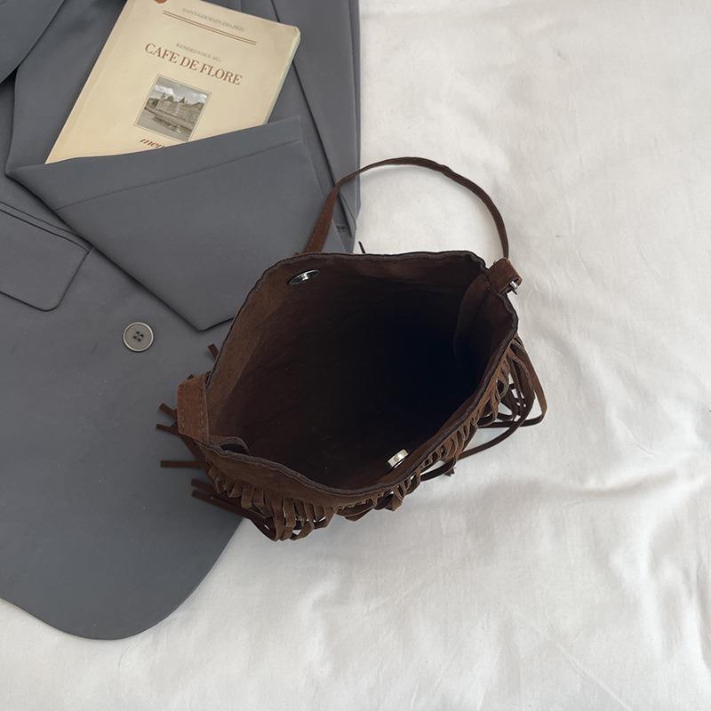Women Retro Fashion Tassel Crossbody Shoulder Tote Bag Casual Daily Medium Square Bag