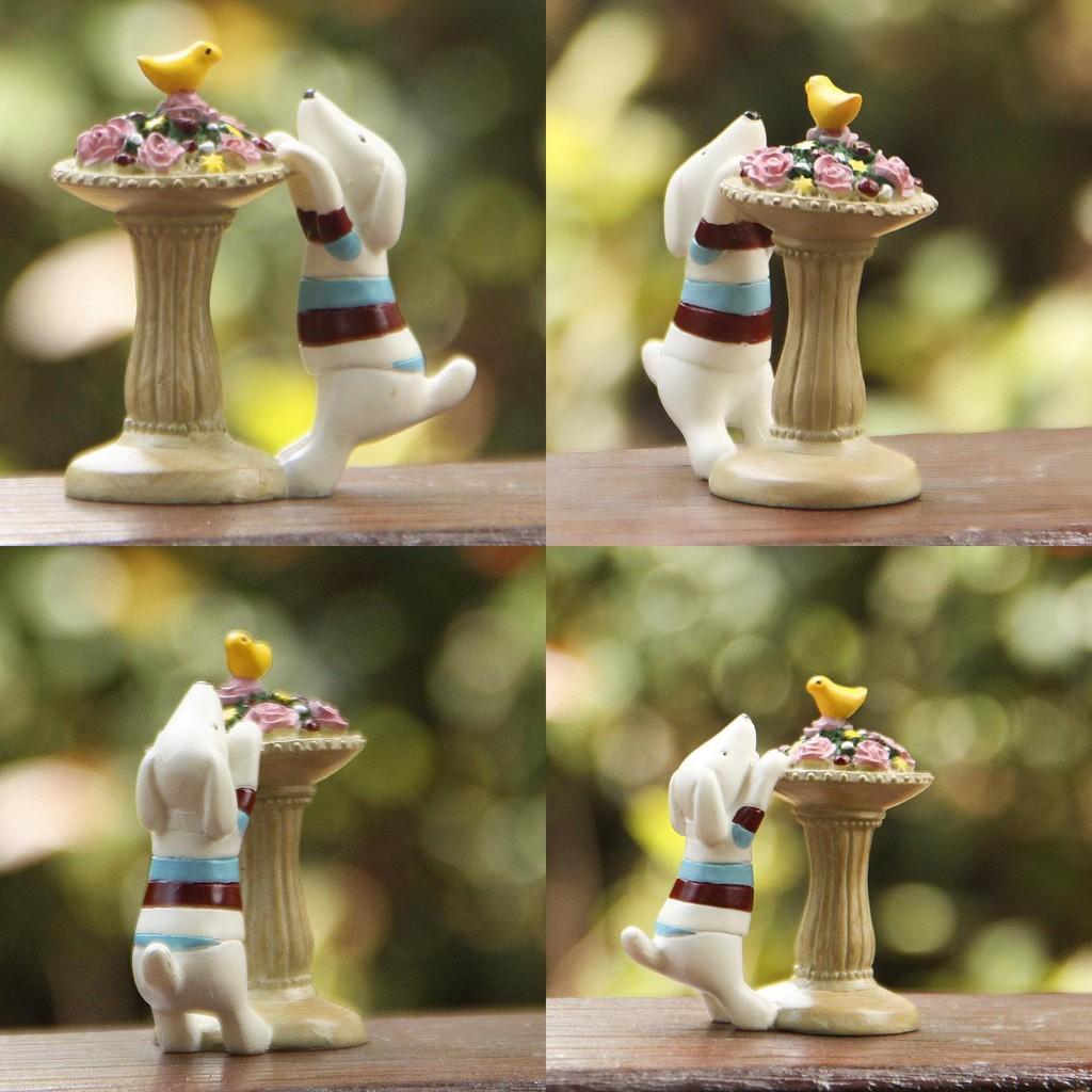 Cartoon Resin Dog Miniature Garden Ornament Creative Craft For Gift Home Use