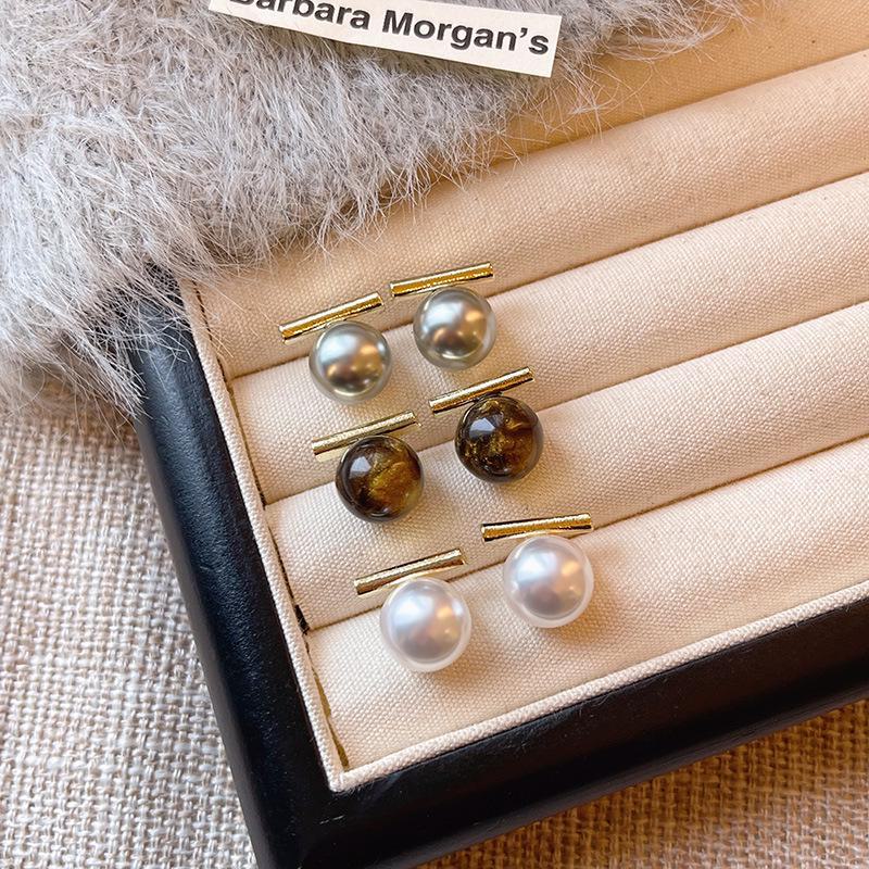 Корейские ретро-серьги с жемчугом - игла из серебра 925 пробы, стиль интернет-знаменитости, простота и универсальность.