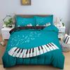 Комплект пододеяльника с 3D цифровой печатью на музыкальную тему, с рисунком фортепианных нот, чехол для одеяла, наволочка, декоративное постельное белье для спальни меломана, 3 предмета