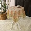 Mild Luxury Retro Pastoral Style Embroidered Tablecloth Rope Embroidered Fresh Polyester-Cotton Tablecloth Household Decorative Dustproof Tablecloth