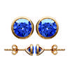 [M1793] - Gold Plated 'Unique' Golden Sapphire Earrings - 5 Mm
