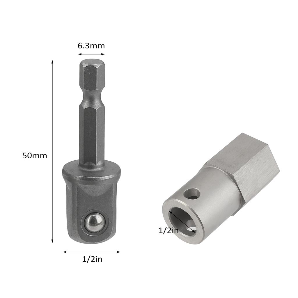 Stainless Steel Cordless Drill Adapter Kit with 12 Inch Socket Adapter Bit Fits for Top Wind