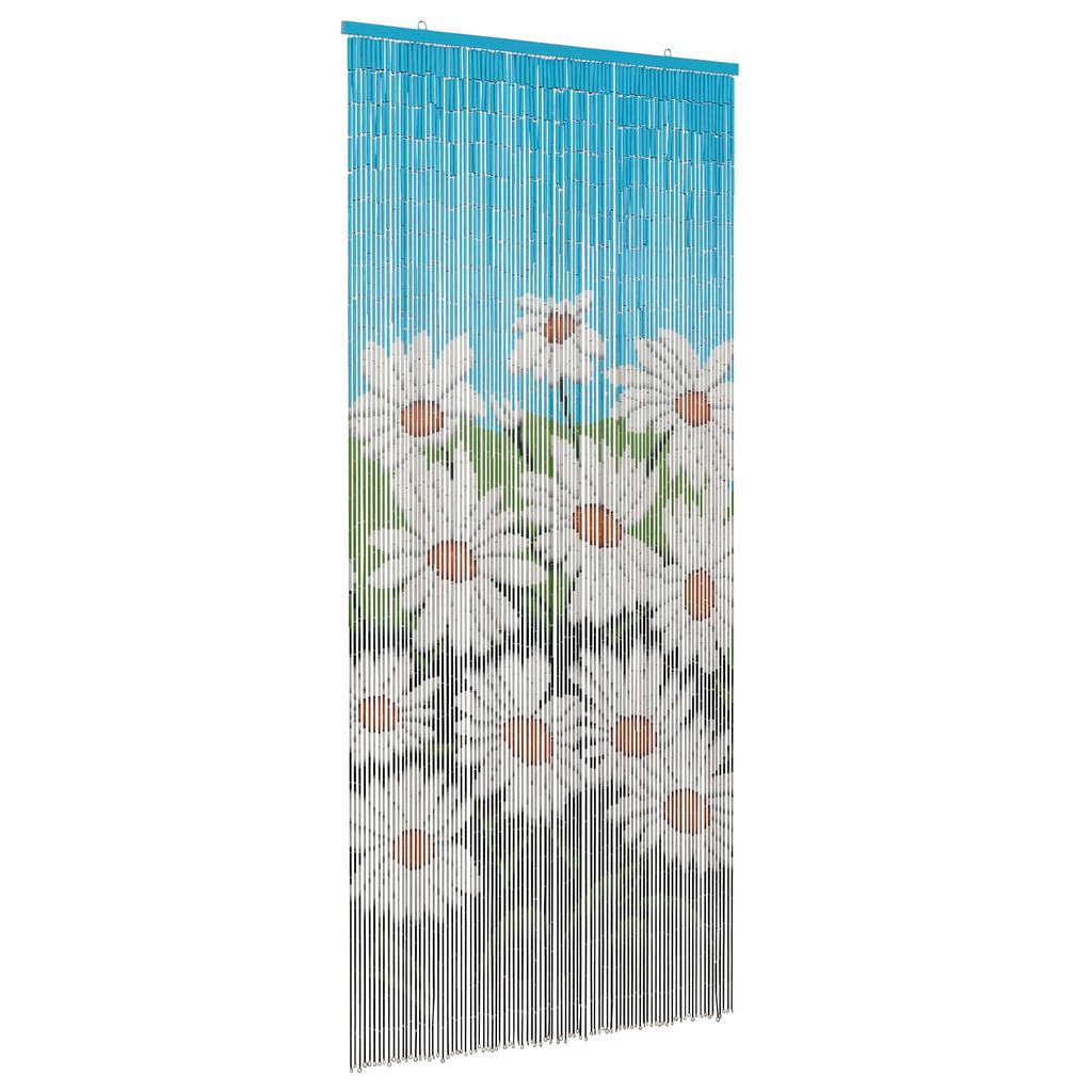Multi Colored Insect Door Curtain 200 x 90 cm Bamboo