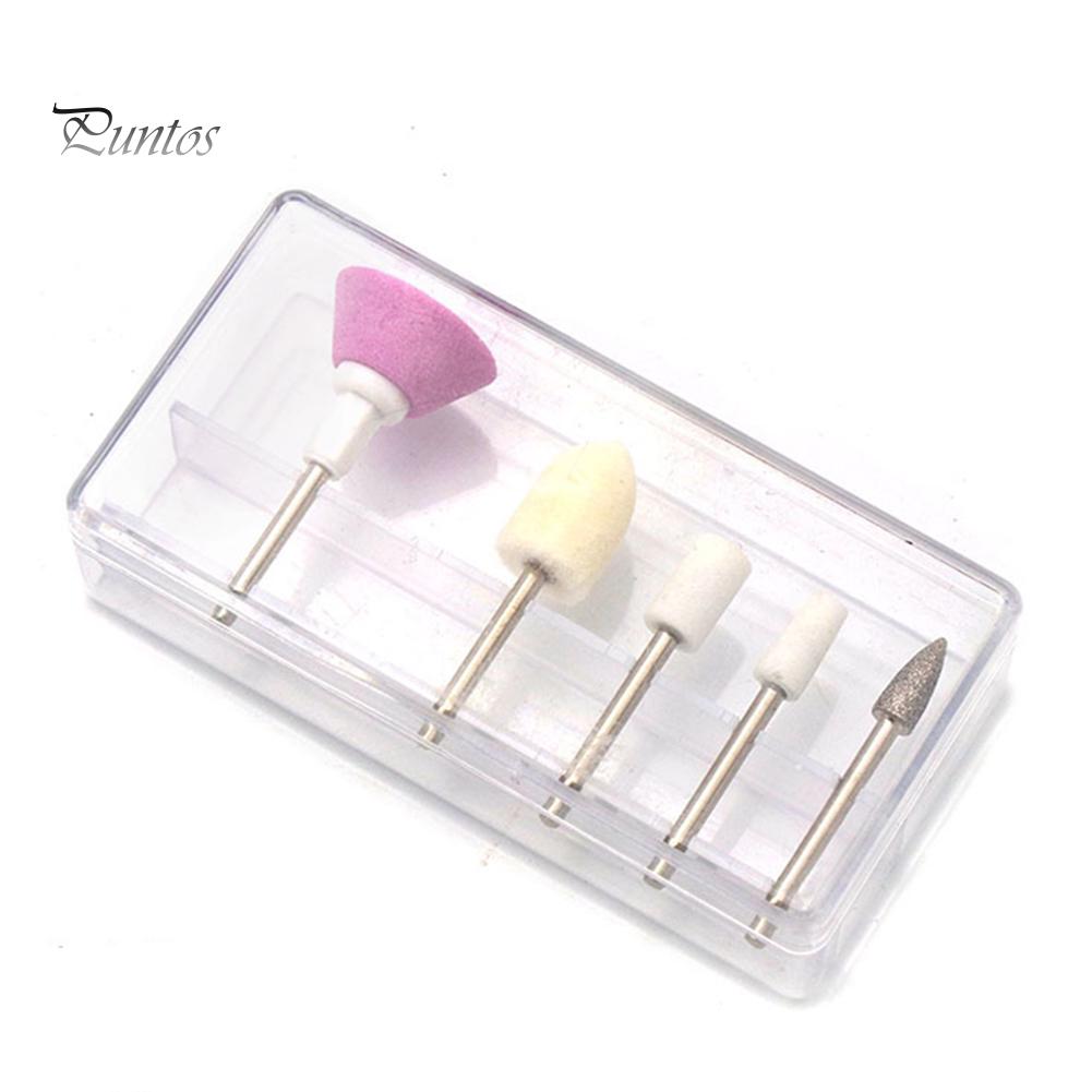 Puntos Nail Art Manicure Machine 5Pcs Grinding Drill Bits Polish Tool for Electric